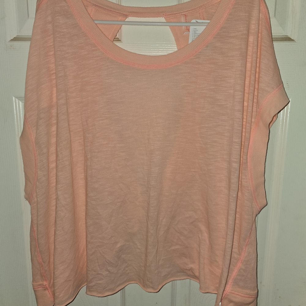 #441 Free People Light Coral Long Sleeve Top